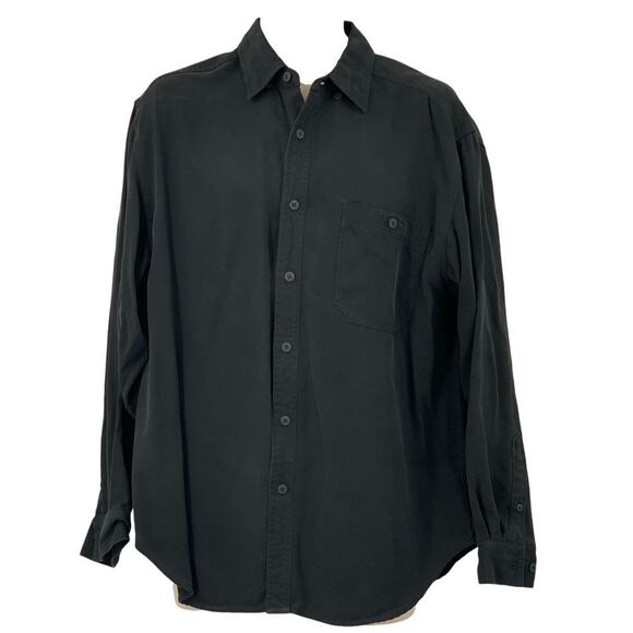 Tommy Bahama Men's‎ Long Sleeve Tencel Button Down Shirt Black Size M - Picture 1 of 4